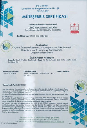 2025-2026 Yılı Erken Hasat Soğuk Sıkım 0.45 Asit Filtresiz Natürel Sızma Zeytinyağı (1, 3 ve 5 litre)