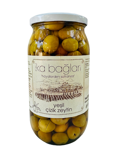 くり Yeşil Çizik Zeytin (Süzme ağırlık: 650 gr) - İka Bağları