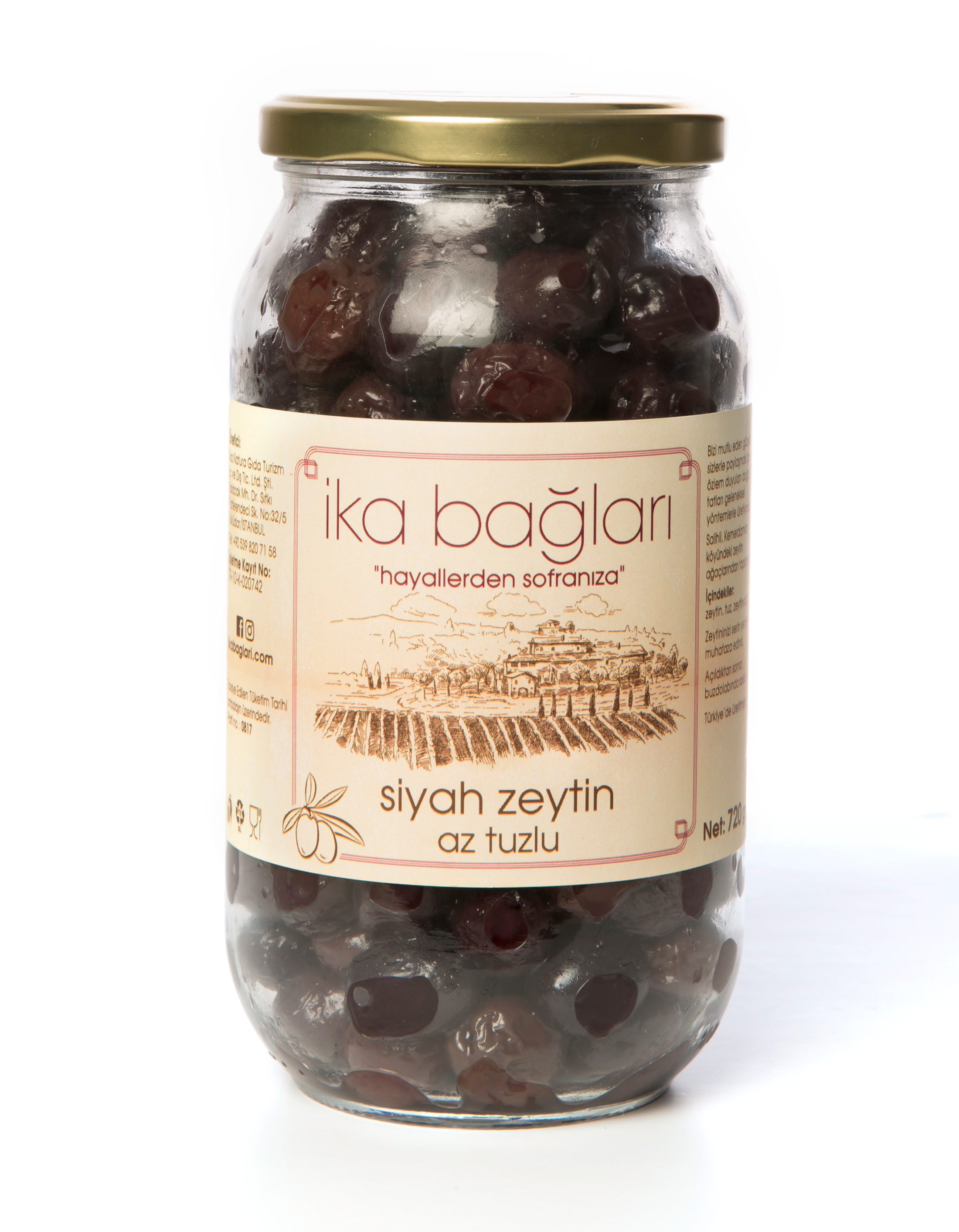 沈水黒タニ7.6g Az Tuzlu Siyah Zeytin (Net: 720gr) - İka Bağları